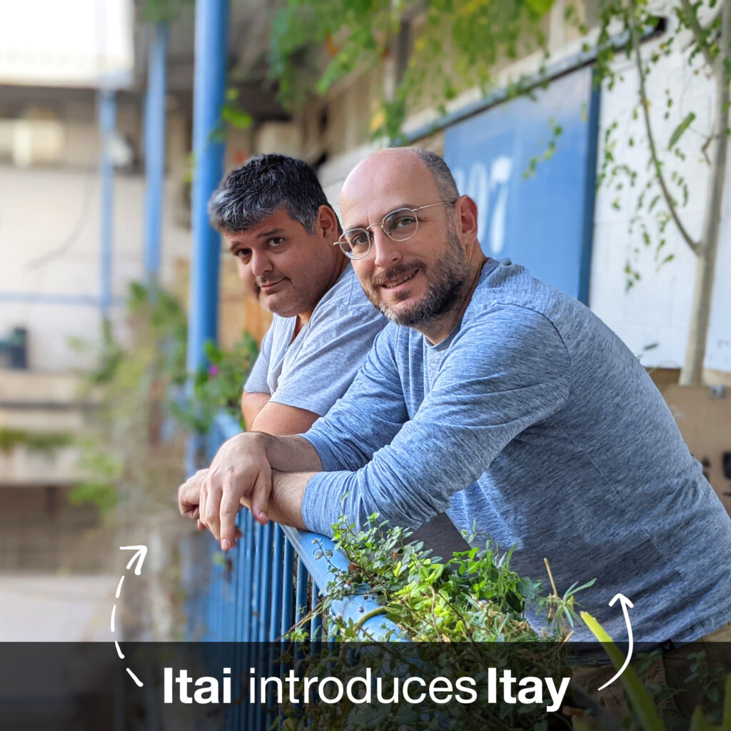 Itai Indig, our Mechanical Team Lead (Engineering), introduces Itay Kurgan, our 3D Printing Lab & Business Application Manager: